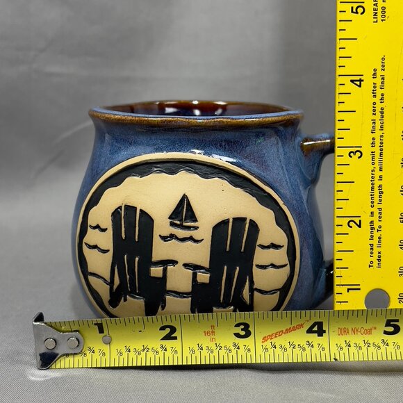 Cape Shore Stoneware Pottery Coffee Cup Mug Beach Adirondack Chairs Nautical - Picture 11 of 12